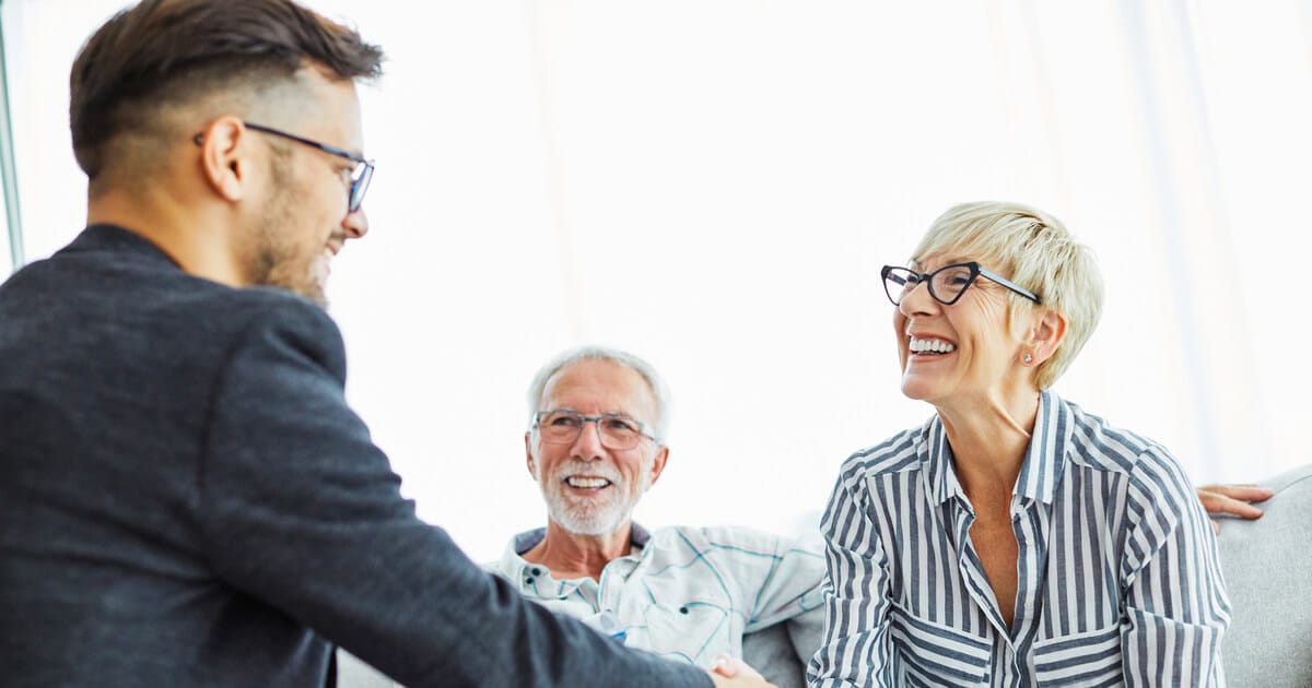 A lawyer helps an eager elderly couple learn how to avoid property tax reassessment under California Prop 19.