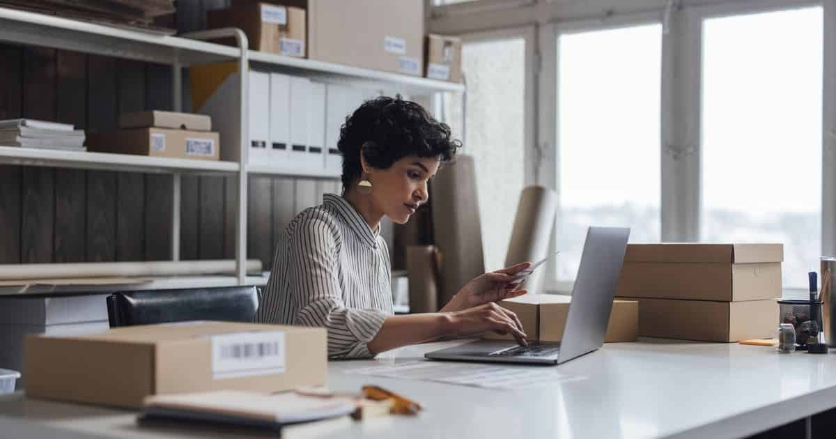 A woman on a computer is in the process of researching how to form an LLC in California.